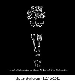 Restaurant poster / Sketchy food menu illustrations - vector