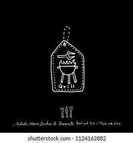 Restaurant poster / Sketchy food menu illustrations - vector