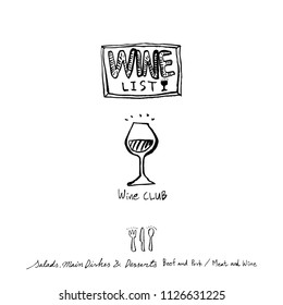 Restaurant poster / Sketchy food menu illustrations - vector