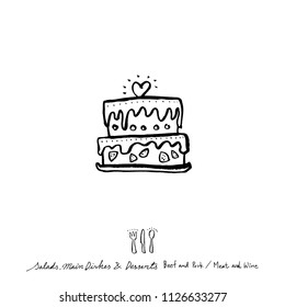 Restaurant poster / Sketchy food menu illustrations - vector