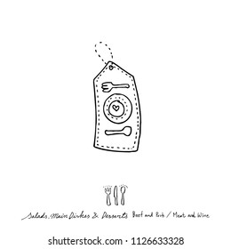Restaurant poster / Sketchy food menu illustrations - vector