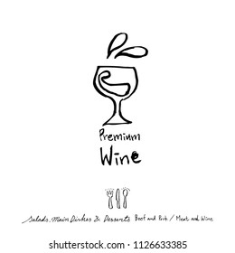 Restaurant poster / Sketchy food menu illustrations - vector