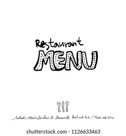 Restaurant poster / Sketchy food menu illustrations - vector