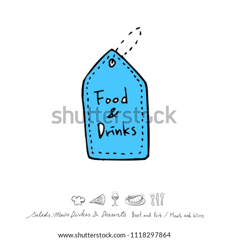 Restaurant poster / Sketchy food menu illustrations - vector