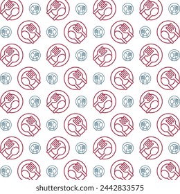 Restaurant powerful trendy multicolor repeating pattern vector illustration design