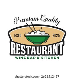 Diseño de Vector de emblema de logotipo premium de restaurante