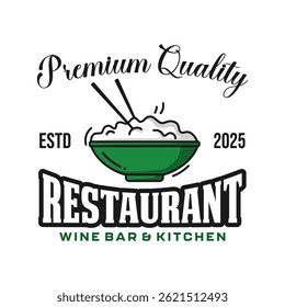 Diseño de Vector de emblema de logotipo premium de restaurante