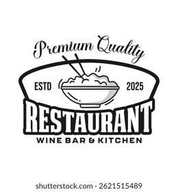 Restaurant premium logo emblem vector design black and white