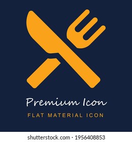 Restaurant premium material ui ux isolated vector icon in navy blue and orange colors