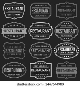 Restaurant Premium Quality Stamp. Frames. Grunge Design. Icon Art Vector. Old Style Frames.