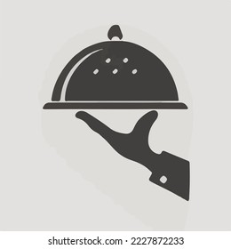 Restaurant Presentation, Serving Icon Illustration vector Cartoon Drawing
