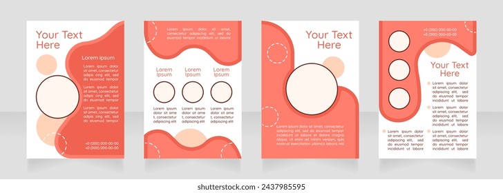 Restaurant promotion blank brochure layout design. Food industry. Vertical poster template set with empty copy space for text. Premade corporate reports collection. Editable flyer paper pages