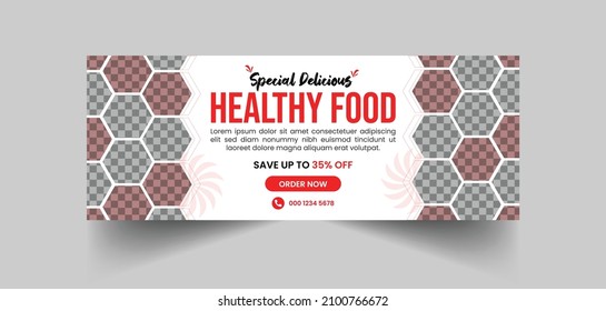 Restaurant Promotional Social media food cover banner design. Food banner for social media and web banner
