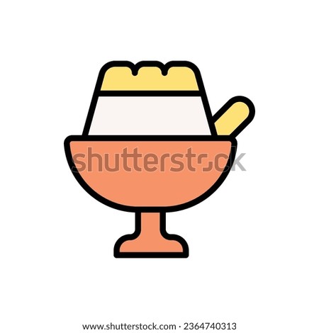 Restaurant Pudding Icon Vector Illustration