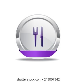 Restaurant Purple Vector Icon Button