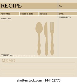 Restaurant recipe / Kitchen note template / Menu Memo / Recipe card 