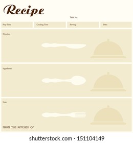 Restaurant recipe / Kitchen note template / Menu Memo / Recipe card 