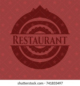 Restaurant red emblem. Retro