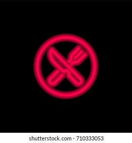 Restaurant red glowing neon ui ux icon. Glowing sign logo vector