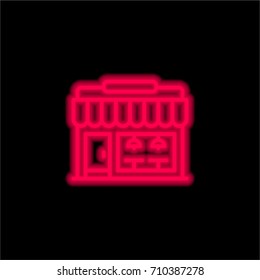 Restaurant red glowing neon ui ux icon. Glowing sign logo vector