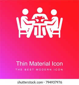 Restaurant red and pink gradient material white icon minimal design