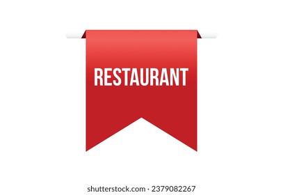 restaurant red vector banner illustration isolated on white background