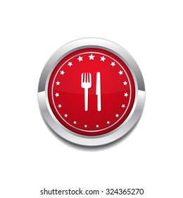 Restaurant Red Vector Icon Button