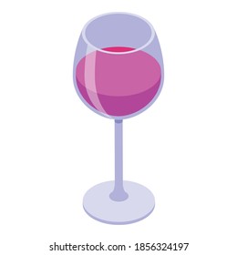 Restaurant red wine glass icon. Isometric of restaurant red wine glass vector icon for web design isolated on white background