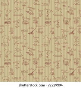 Restaurant related backgrounds with seamless pattern 1