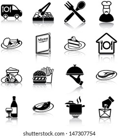 Restaurant related icons/ silhouettes.