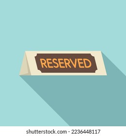 Restaurant reserved icon flat vector. Dinner dish. Eat menu