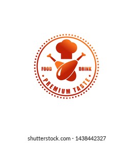 Restaurant or resto, cafe, food court logo design template orange color