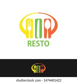 Restaurant, resto, food court, cafe logo template