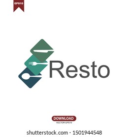 Restaurant, resto, food court, cafe logo template
