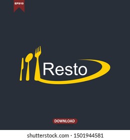 Restaurant, resto, food court, cafe logo template