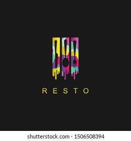 Restaurant, resto, food court, cafe logo template