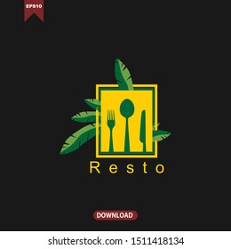 Restaurant, resto, food court, cafe logo template