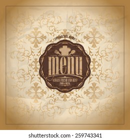 Restaurant retro paper menu design style