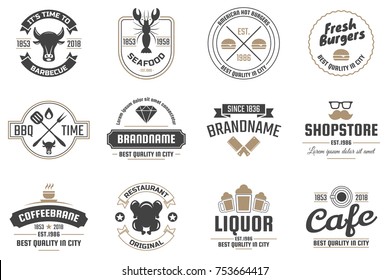 Set Vintage Barber Shop Logo Templates Stock Vector (Royalty Free ...