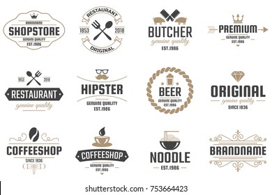 Restaurant Retro Vector Logo for banner, poster, flyer