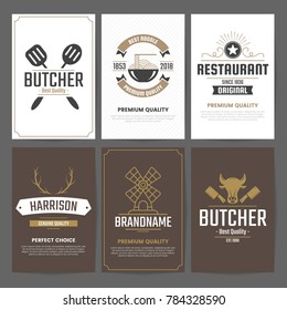 Restaurant Retro Vector Logo for banner, poster, flyer
