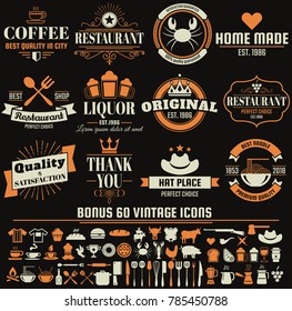 Restaurant Retro Vector Logo for banner, poster, flyer