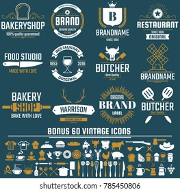 Restaurant Retro Vector Logo for banner, poster, flyer