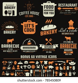 Restaurant Retro Vector Logo for banner, poster, flyer