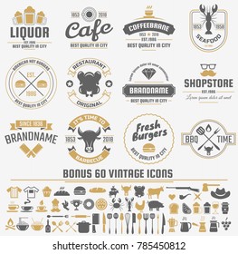 Restaurant Retro Vector Logo for banner, poster, flyer