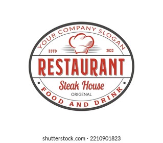 restaurant retro vintage logo red color