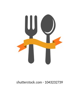 Restaurant With Ribbon Logo