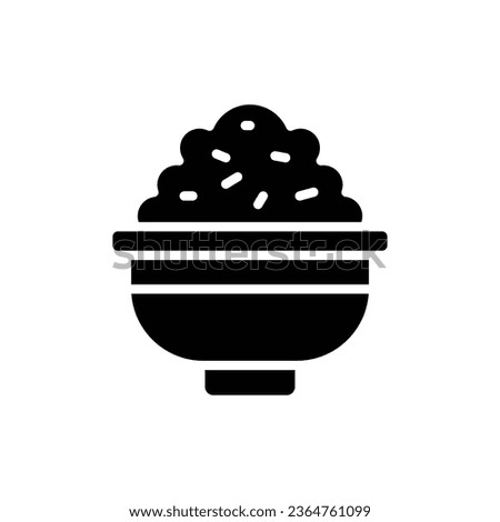 Restaurant Rice Filled Icon Vector Illustration