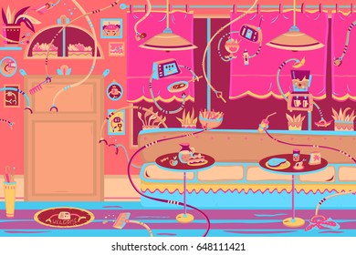 Restaurant with robots