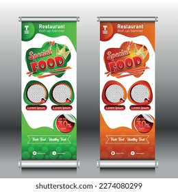 Placa de vectores de diseño de pancarta de repertorio de pancartas de volante de comida Fondo de pantalla rojo naranja verde